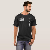 Joliet Illinois 815 Area Code Retro T-shirt (Voorkant volledig)