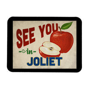 Joliet Illinois Apple - Vintage Travel Magneet
