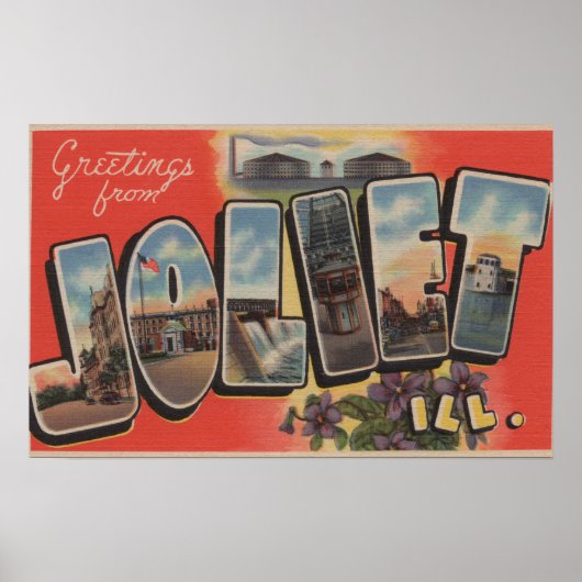 Joliet, Illinois - Large Letter Scenes 2 Poster (Voorkant)