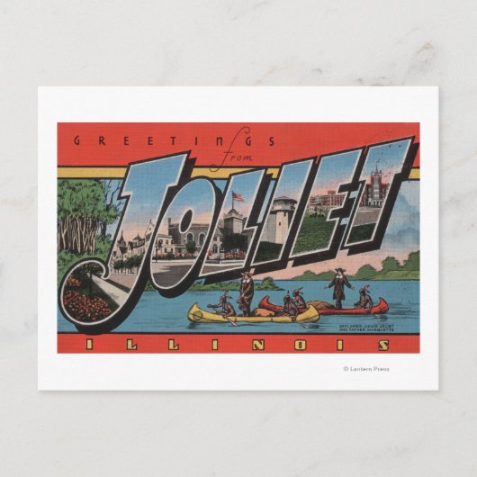 Joliet, Illinois - Large Letter Scenes Briefkaart (Voorkant)