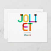 Joliet Illinois Mid Century, Pop Art Briefkaart (Voorkant / Achterkant)