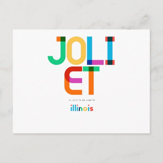 Joliet Illinois Mid Century, Pop Art Briefkaart (Voorkant)