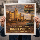 Joliet Prison Chicago Route 66 Poster
