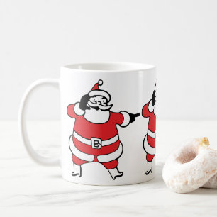 Jolige Kerstman die rendieren roept met Kerstmis Koffiemok