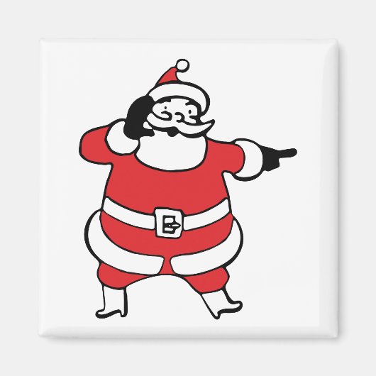 Jolige Kerstman die rendieren roept met Kerstmis Magneet (Voorkant)