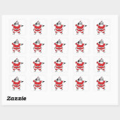 Jolige Kerstman die rendieren roept met Kerstmis Vierkante Sticker (Vel)