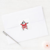 Jolige Kerstman die rendieren roept met Kerstmis Vierkante Sticker (Envelop)