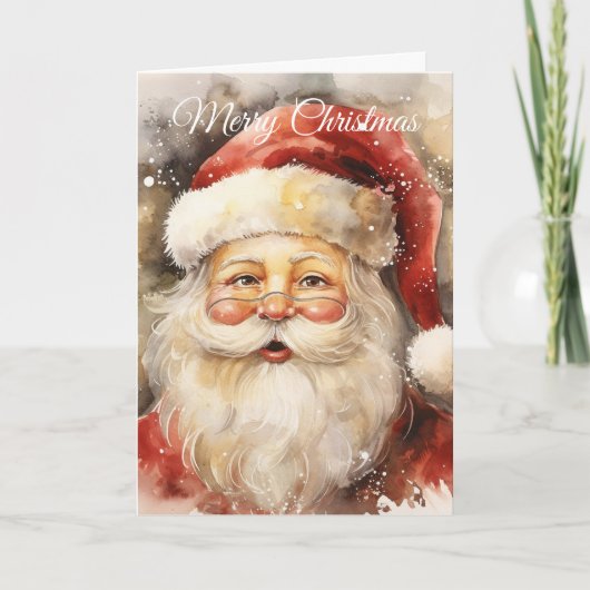 Jolige Kerstman Feestdagen Kaart (Voorkant)