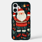 Jolige Kerstman Festieve Winter Elementen Case-Mate iPhone Case (Achterkant)