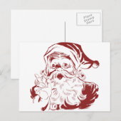 Jolige kerstman in het rood leuk retro kerstfeest feestdagenkaart (Voorkant / Achterkant)