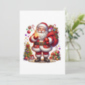 Jolige Kerstman Kerstmis Feestdagenkaart (Staand voorkant)