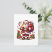 Jolige Kerstman Kerstmis Feestdagenkaart (Staand voorkant)