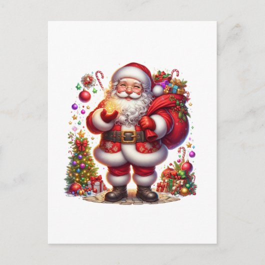 Jolige Kerstman Kerstmis Feestdagenkaart (Voorkant)