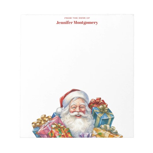 Jolige Kerstman Klassieke Kerstmis Notitieblok (Voorkant)