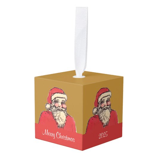 Jolige Kerstman met jouw tekst Decoratie (Voorkant hoekig)