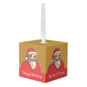 Jolige Kerstman met jouw tekst Decoratie (Achter hoekig)