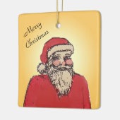 Jolige Kerstman met jouw tekst Keramisch Ornament (Links)