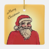 Jolige Kerstman met jouw tekst Keramisch Ornament (Achterkant)