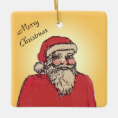 Jolige Kerstman met jouw tekst Keramisch Ornament (Voorkant)