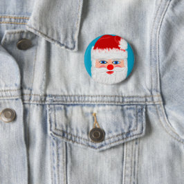Jolige kerstman ronde button 5,7 cm