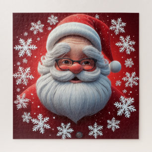 Jolige Kerstman Sneeuwlandschap Voor Kerst Raadsel Legpuzzel