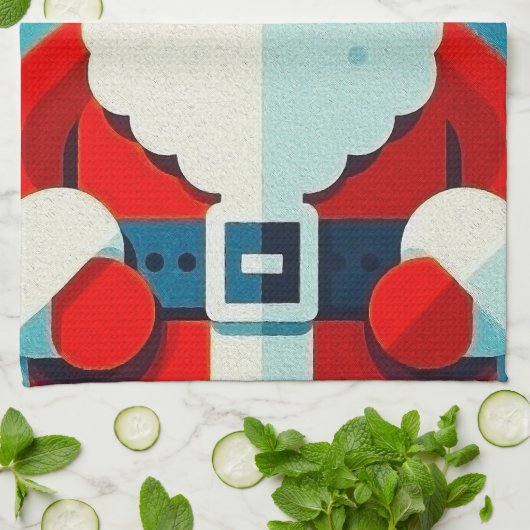 jolige kerstman theedoek (Gevouwen)