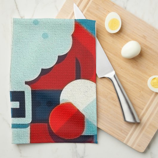 jolige kerstman theedoek (Quarter Fold)