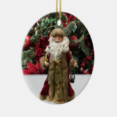 Jolige ouderwetse kerstman keramisch ornament (Rechts)