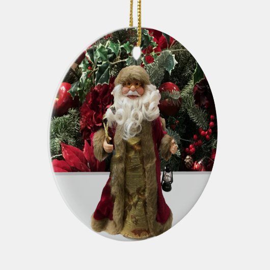 Jolige ouderwetse kerstman keramisch ornament (Rechts)