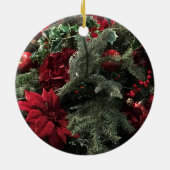 Jolige ouderwetse kerstman keramisch ornament (Achterkant)