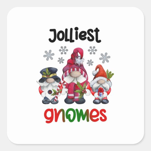Jollelijkste gnomen, Kerstmis met mijn gnomen T-sh Vierkante Sticker (Voorkant)