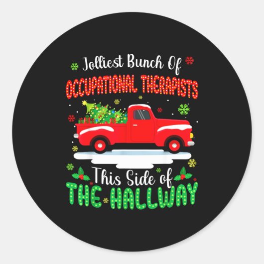 Jolliest Bunch Of Occupational Therasts Funny Chri Ronde Sticker (Voorkant)