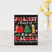 Jolliest Bunch Of Teachers Christmas Xmas Teacher  Kaart (Gele Bloem)