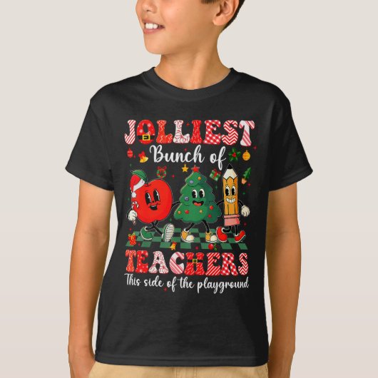 Jolliest Bunch Of Teachers Christmas Xmas Teacher  T-shirt (Voorkant)