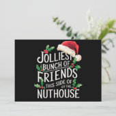 Jolliest stelletje vrienden xmas matching sarcasti feestdagenkaart (Staand voorkant)