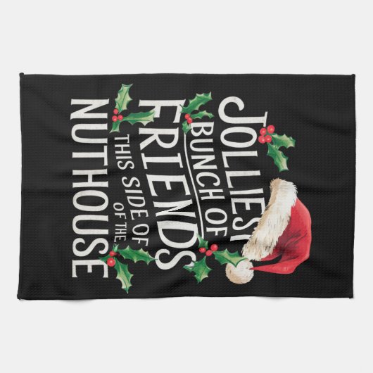 Jolliest stelletje vrienden xmas matching sarcasti theedoek (Horizontaal)