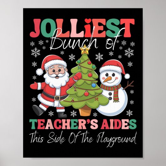Jolliest Teacher's Aides Kerst Speeltuin Fun Poster (Voorkant)