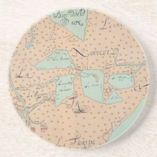 JOLLIET: NOORD-AMERIKA 1674 ZANDSTEEN ONDERZETTER