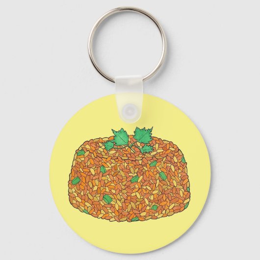 Jollof Rice Nigeriaans Ghanees West-Afrikaans Voed Sleutelhanger (Voorkant)