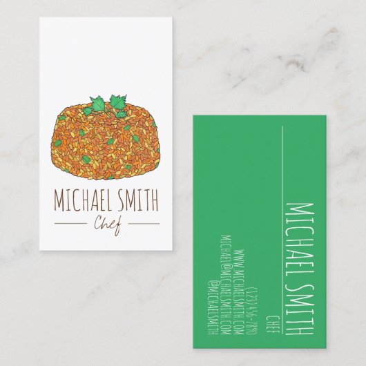 Jollof Rice Nigeriaans Ghanees West-Afrikaans Voed Visitekaartje (Voorkant / Achterkant)