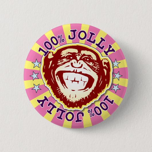 Jolly 100% Funny Monkey Badge Ronde Button 5,7 Cm (Voorkant)