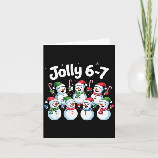 Jolly 6 7 Six Seven Meme Christmas Women Men Kids  Kaart (Voorkant)
