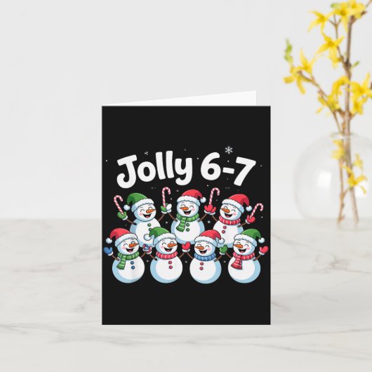 Jolly 6 7 Six Seven Meme Christmas Women Men Kids  Kaart (Gele Bloem)