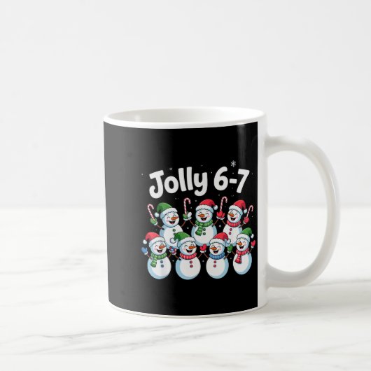 Jolly 6 7 Six Seven Meme Christmas Women Men Kids Koffiemok (Rechts)