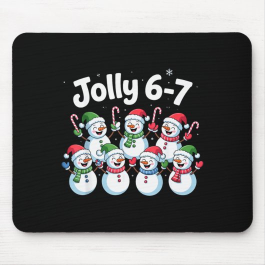 Jolly 6 7 Six Seven Meme Christmas Women Men Kids  Muismat (Voorkant)