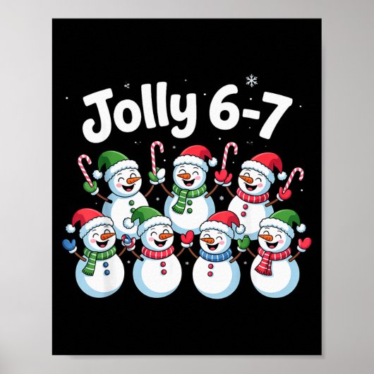 Jolly 6 7 Six Seven Meme Christmas Women Men Kids  Poster (Voorkant)