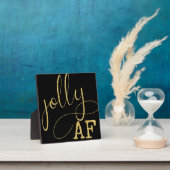 Jolly AF Black en Gold Funny-kerstgebaar Fotoplaat (Insitu)