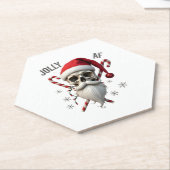 Jolly Af Christmas Skull Santa Hat Happy Xmas Holi Kartonnen Onderzetters (Schuin)
