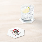 Jolly Af Christmas Skull Santa Hat Happy Xmas Holi Kartonnen Onderzetters (Insitu)