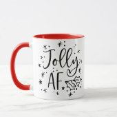 Jolly AF | Fun Christmas Drink Humor Mok (Links)